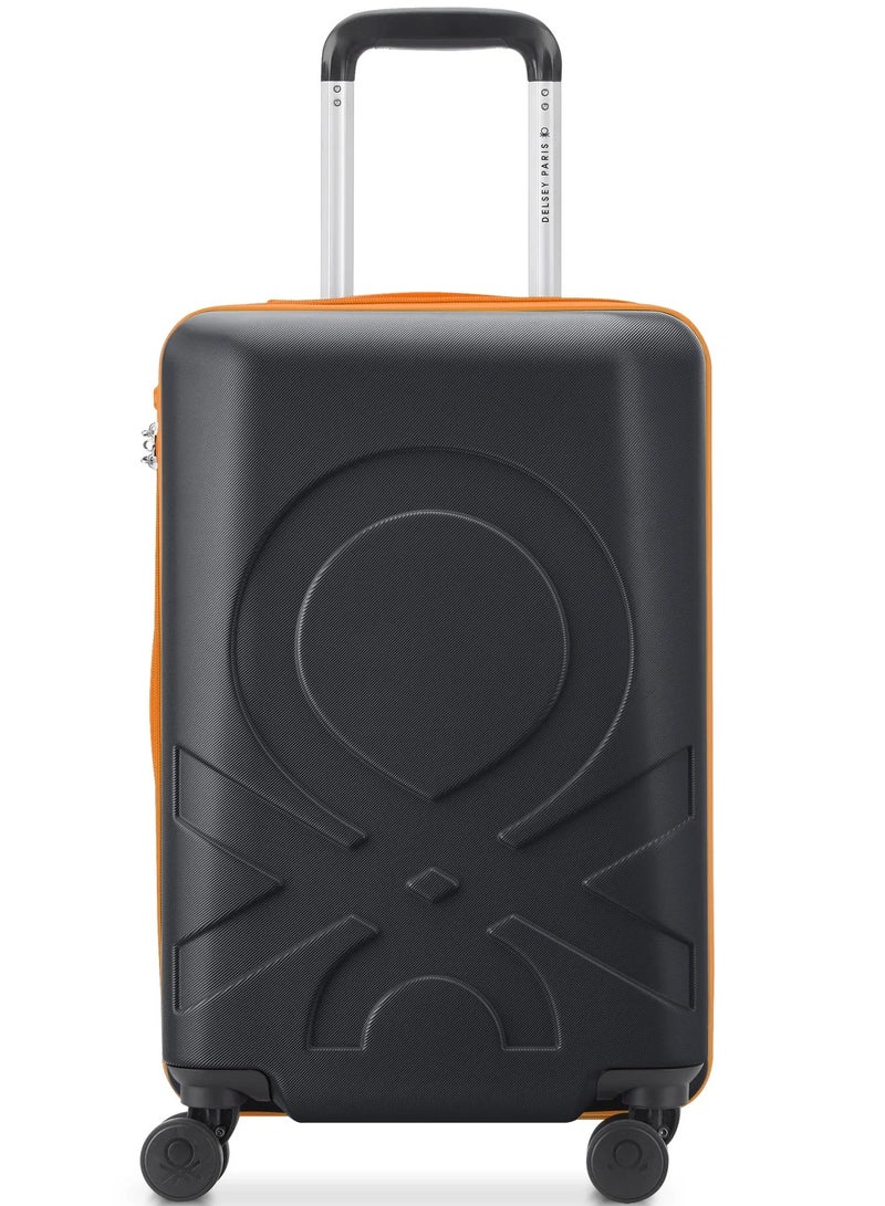 UNITED COLORS OF BENETTON Fabrica 55 Cm 4 Double Wheeled Hardside Non-Expandable Cabin Luggage Trolley Case - Black - Image 1